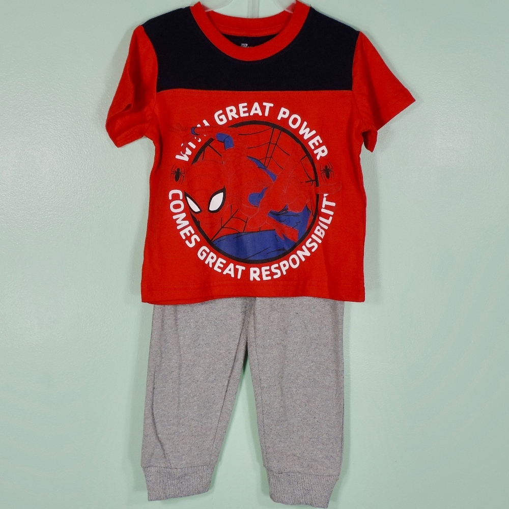 Marvel Spiderman shirt and sweatpants boys 2T